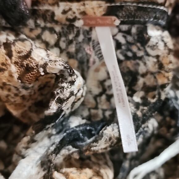 Free People Out For The Night Top / Snake Combo Tan Black blouse tops size small - Picture 9 of 13